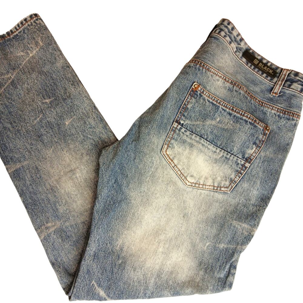 CJ BLACK PREMIUM Men's Y2K Grunge Wash Straight Leg Jeans 36x32
